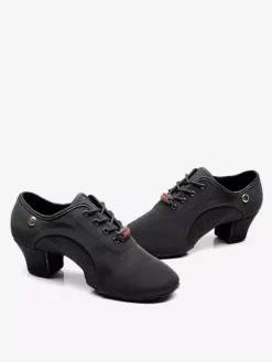 Latin Dance Shoes Black Closed Toe Ballroom Dance Shoes