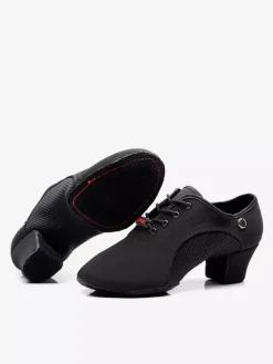 Latin Dance Shoes Black Closed Toe Ballroom Dance Shoes