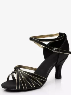 Latin Dance Shoes Black Peep Toe Women's Dance Shoes