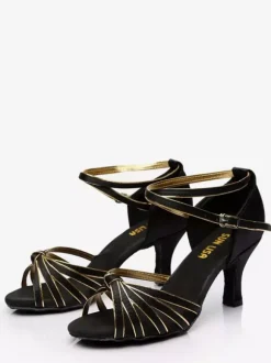 Latin Dance Shoes Black Peep Toe Women's Dance Shoes