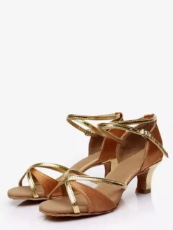 Latin Dance Shoes Black Peep Toe Ballroom Dance Shoes