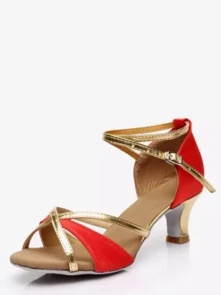 Latin Dance Shoes Black Peep Toe Ballroom Dance Shoes
