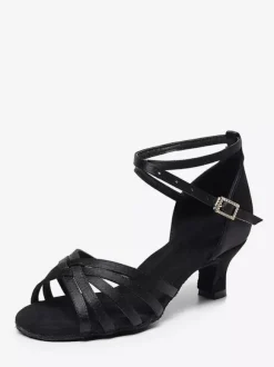 Latin Dance Shoes Black Peep Toe Women's Dance Shoes