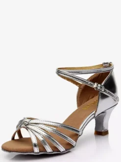 Latin Dance Shoes Brown Peep Toe Women's Dance Shoes