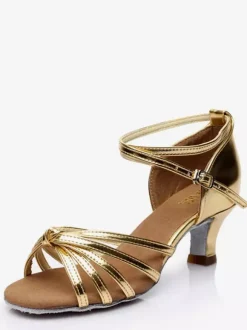 Latin Dance Shoes Brown Peep Toe Women's Dance Shoes