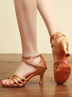 Latin Dance Shoes Nude Peep Toe Women's Dance Shoes