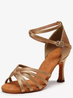 Latin Dance Shoes Nude Peep Toe Ballroom Dance Shoes