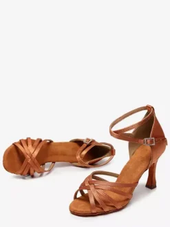 Latin Dance Shoes Nude Peep Toe Ballroom Dance Shoes