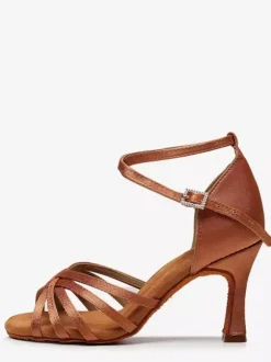 Latin Dance Shoes Nude Peep Toe Ballroom Dance Shoes