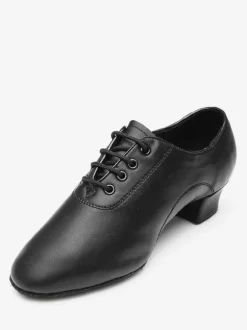 Latin Dance Shoes PU Leather Black Round Toe Dance Shoes