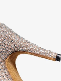 Latin Dance Shoes PU Leather Black Peep Toe Rhinestones Dance Shoes