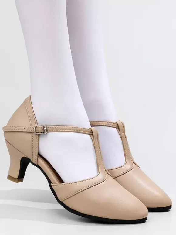 Latin Dance Shoes T Type Round Toe Ballroom Shoes