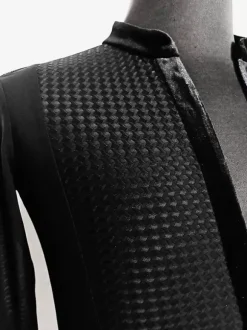 Latin Dance Ballroom Costume Black Men's Polyester Sexy Latin Tops Dancing Wear