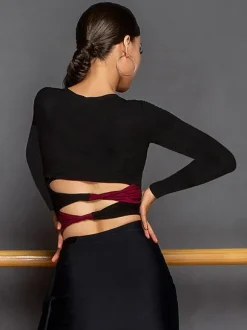 Latin Dance Costume Black Women's Polyester Top Skirt Backless Elegant Latin Dancer Dancing Wear