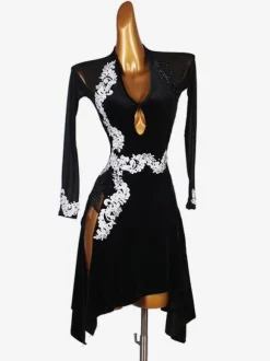 Latin Dance Costume Black Women's Lycra Spandex Dress