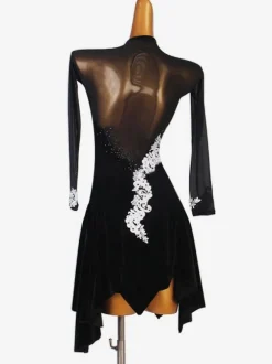 Latin Dance Costume Black Women's Lycra Spandex Dress