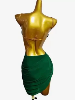 Latin Dance Costume Green Women's Sexy Lycra Spandex Dress Dancing Costume