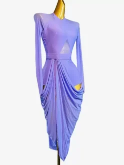 Latin Dance Costume Lilac Women's Sexy Lycra Spandex Dress Dancing Costume