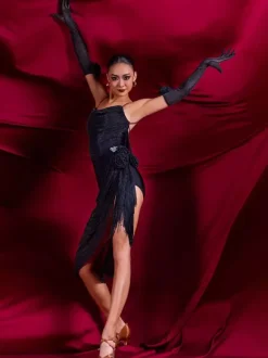 Latin Dance Costume Red Women's Polyester Dress Sexy Latin Dancer Dancing Wear