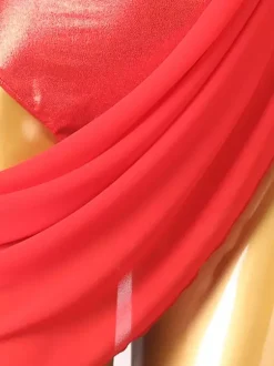 Latin Dance Costume Red Women's Fringe Asymmetrical Lycra Spandex Dress Dancing Wear
