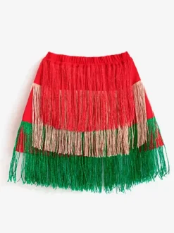 Latin Dance Costume Red Women Skirt Sexy Fringe Dancer Dancing Wear