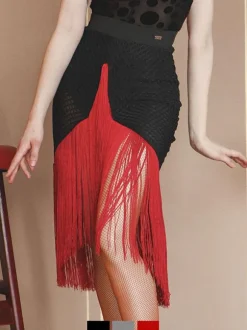 Latin Dance Costume Silver Women's Skirt Sexy Polyester Skirt Dancing Wear