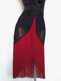 Latin Dance Costume Silver Women's Skirt Sexy Polyester Skirt Dancing Wear