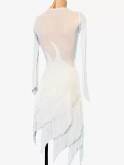 Latin Dance Costume White Women's Lycra Spandex Dress Sexy Latin Dancer Dancing Wear