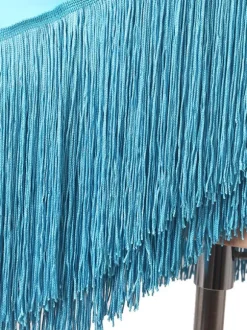 Latin Dance Dresses Aqua Women's Fringe Rhinestones Bodycon Sexy Polyester Dress Dancing Costume