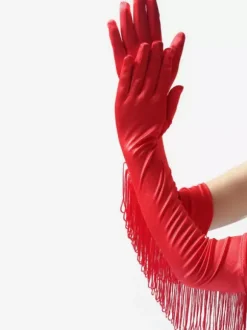 Latin Dance Dresses Black Fringe Accessory Sexy Gloves Dancing Costume