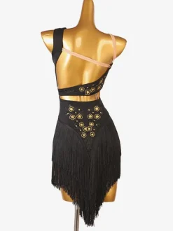 Latin Dance Dresses Black Women's Lycra Spandex Dress Dancing Costume