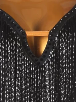 Latin Dance Dresses Black Women's Lycra Spandex Dress Sexy Fringe Latin Dancer Dancing Wear