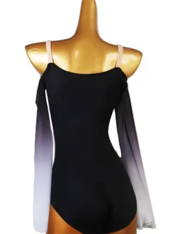 Latin Dance Dresses Black Women's Flowers Bodycon Sexy Polyester Dress Dancing Wear