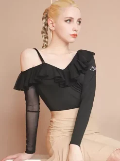 Latin Dance Dresses Black Women's Polyester Jumpsuit Sexy Latin Dancer Dancing Wear