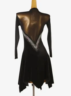 Latin Dance Dresses Dark Green Women's Elegant Lycra Spandex Dress Dancing Wear