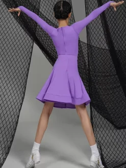 Latin Dance Dresses Green Girl's Polyester Dress Sexy Latin Dancer Dancing Costume