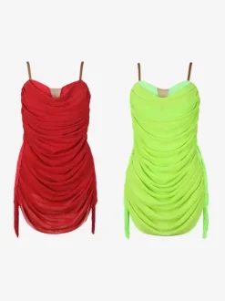 Latin Dance Dresses Green Women's Dress Sexy Polyester Dress Dancing Costume