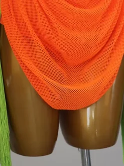 Latin Dance Dresses Orange Women's Sexy Lycra Spandex Dress Dancing Costume