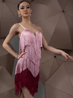 Latin Dance Dresses Pink Women's Polyester Dress Sexy Latin Dancer Dancing Wear