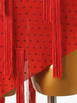 Latin Dance Dresses Ture Red Women's Fringe Lycra Spandex Dress Dancing Wear