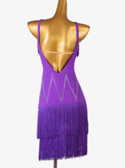 Latin Dance Dresses Violet Women's Lycra Spandex Dress Dancing Costume