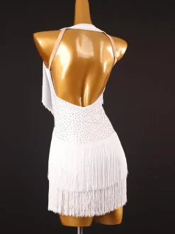 Latin Dance Dresses White Women's Lycra Spandex Dress Latin Dancer Dancing Wear