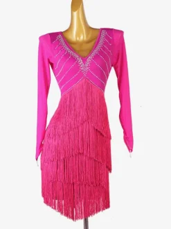 Latin Dance Dresses Yellow Women's Elegant Lycra Spandex Dress Dancing Costume