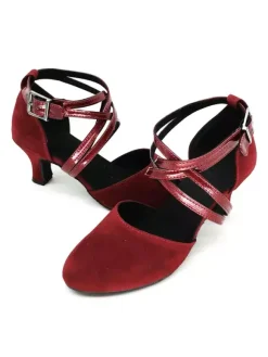Latin Dance Shoes Black Round Toe Criss Cross Dancing Shoes Ballroom Dance Shoes For Women