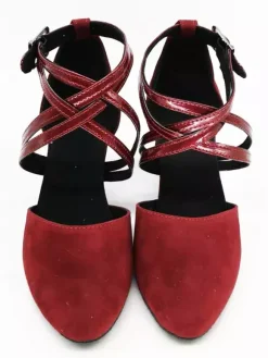 Latin Dance Shoes Black Round Toe Criss Cross Dancing Shoes Ballroom Dance Shoes For Women