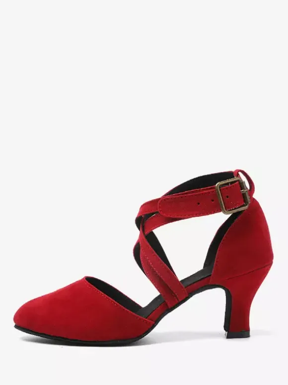Latin Dance Shoes Blue Round Toe Ballroom Dance Shoes