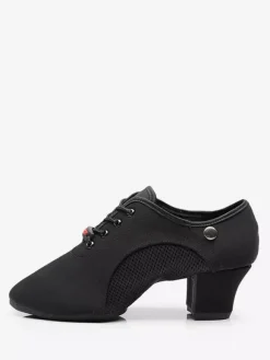 Latin Dance Shoes Polyester Black Closed Toe Women's Dance Shoes