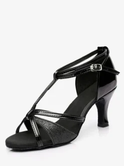 Latin Dance Shoes Silk And Satin Silver Peep Toe Dance Shoes