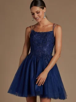 Lavender Homecoming Dress 2026 Short A-Line Jewel Neck Lace Tight Homecoming Outfits Free Customization