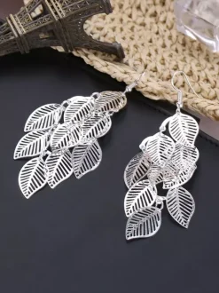 Layered Hollow Leaf Earrings For Women 2026